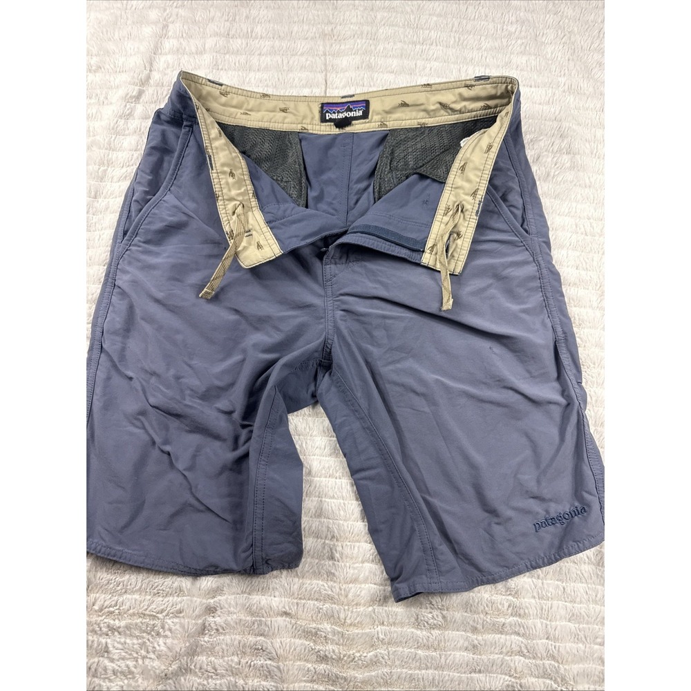 Patagonia Blue Wavefarer Board Men 29x9" Shorts Nylon Swim‎ Trunks Tech